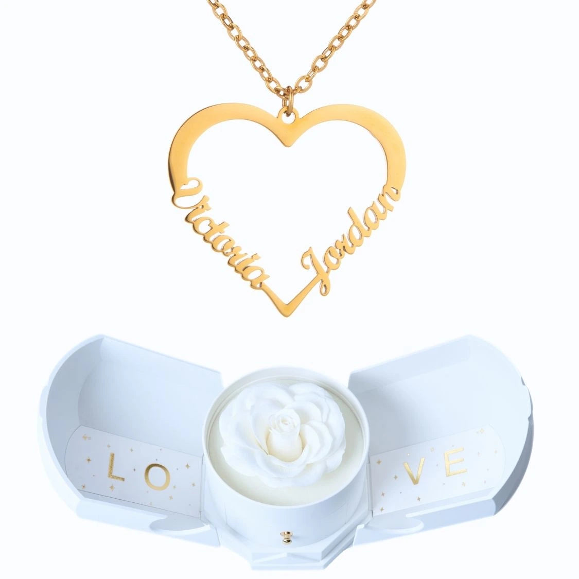 Coffret Harmonie Éternelle & Collier Amour (Coeur) à personnaliser