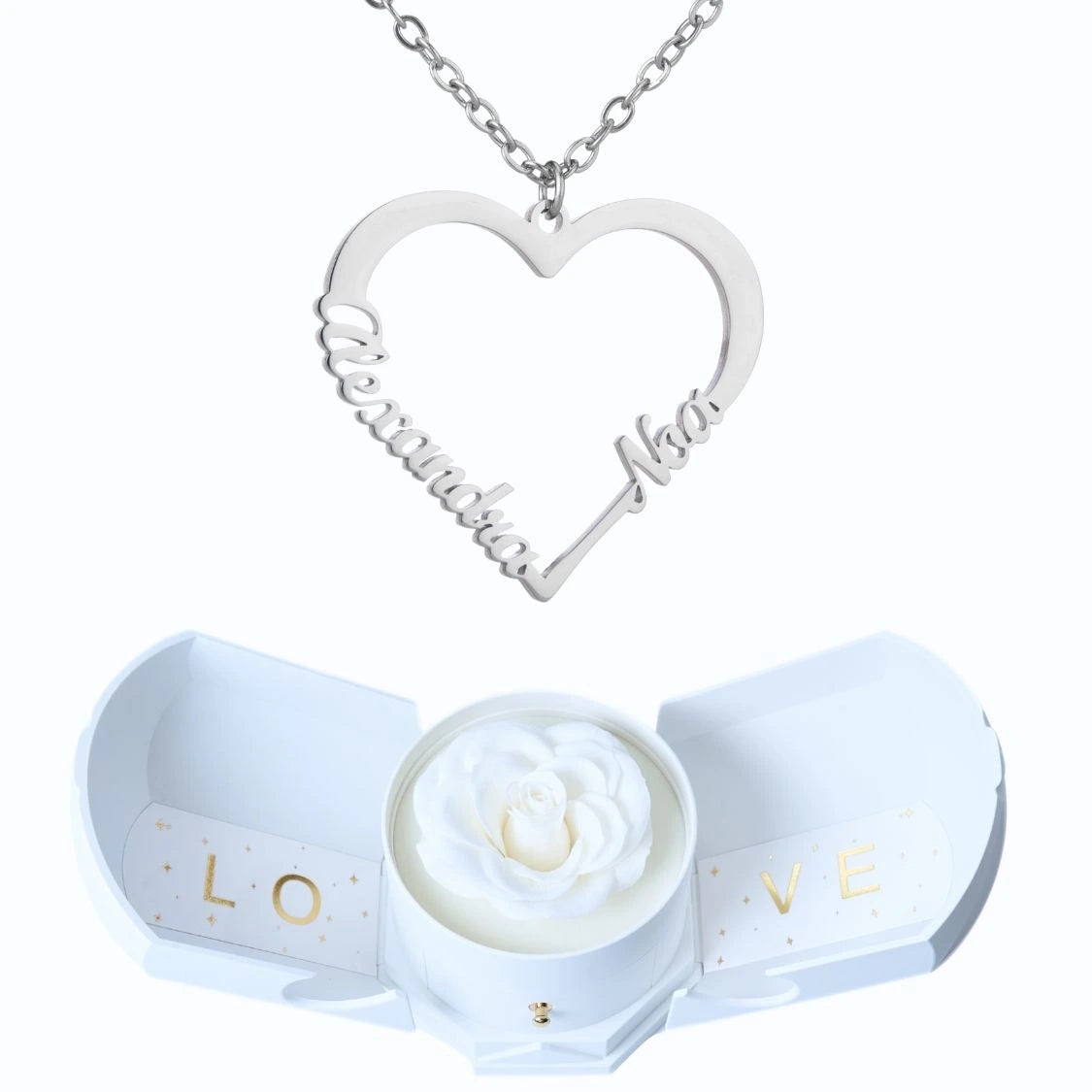 Coffret Harmonie Éternelle & Collier Amour (Coeur) à personnaliser