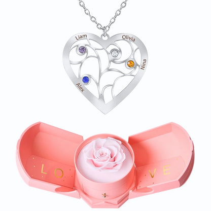 Coffret Harmonie Éternelle & Collier Coeur et Pierre de Naissance
