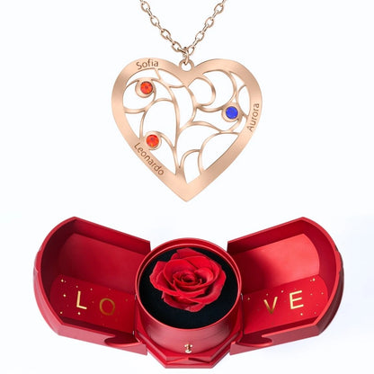 Coffret Harmonie Éternelle & Collier Coeur et Pierre de Naissance