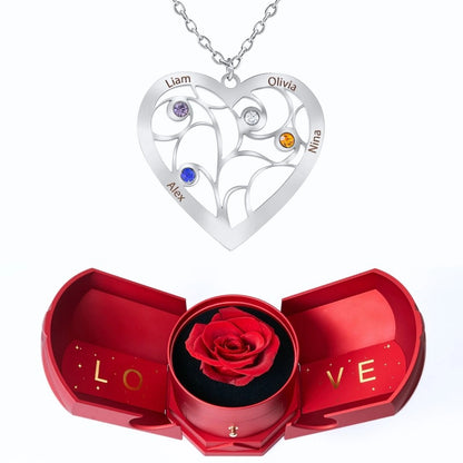 Coffret Harmonie Éternelle & Collier Coeur et Pierre de Naissance