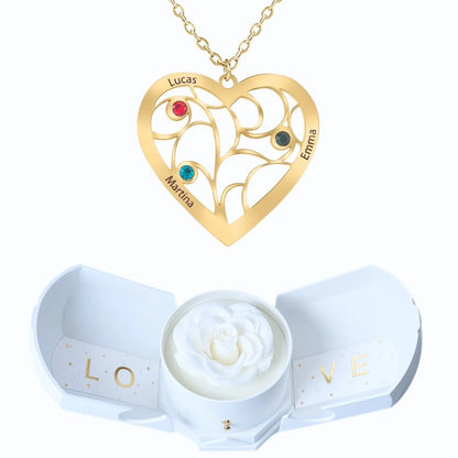 Coffret Harmonie Éternelle & Collier Coeur et Pierre de Naissance