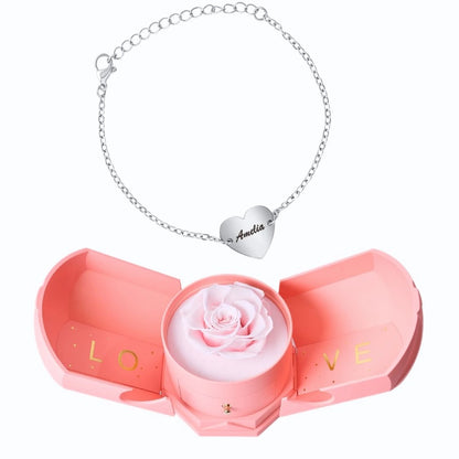 Coffret Harmonie Éternelle & Bracelet Coeur Personnalisée Couple