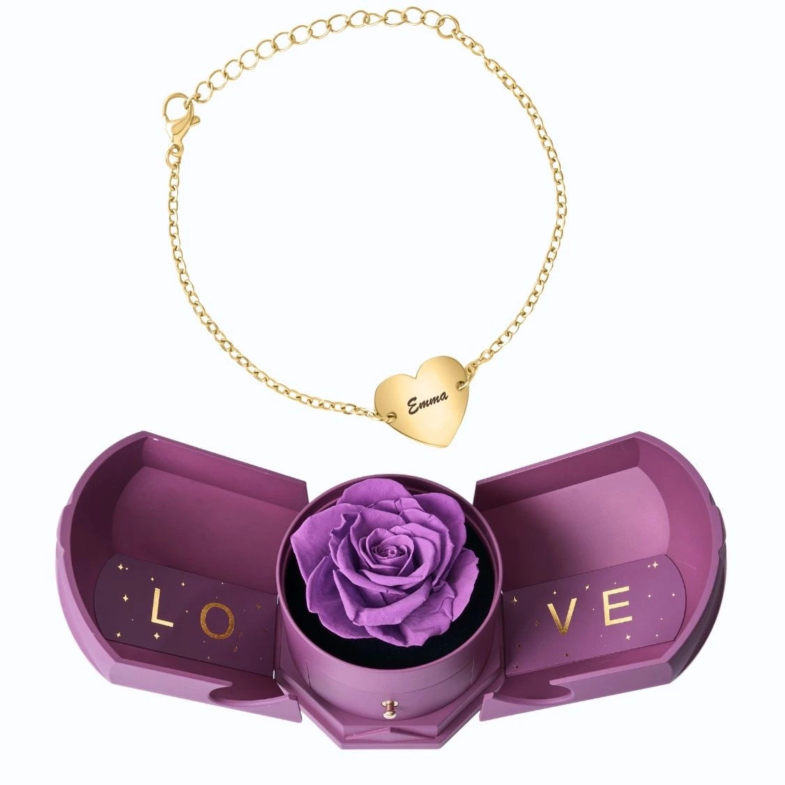 Coffret Harmonie Éternelle & Bracelet Coeur Personnalisée Couple