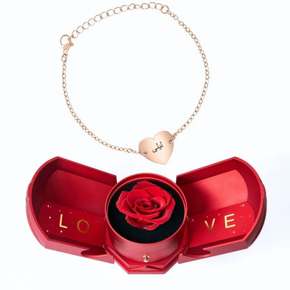 Coffret Harmonie Éternelle & Bracelet Coeur Personnalisée Couple