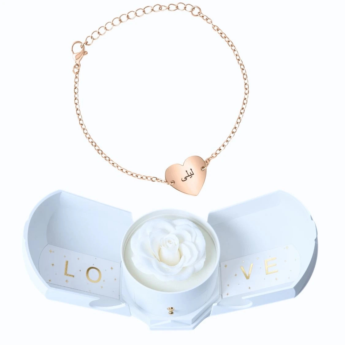 Coffret Harmonie Éternelle & Bracelet Coeur Personnalisée Couple