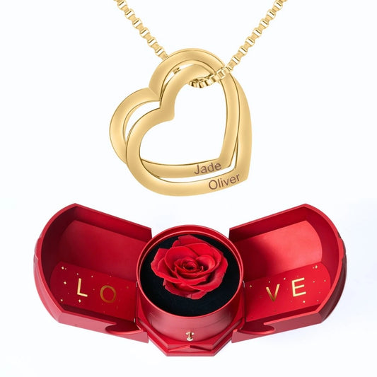 Eternal Harmony Box & Interlocking Hearts Necklace
