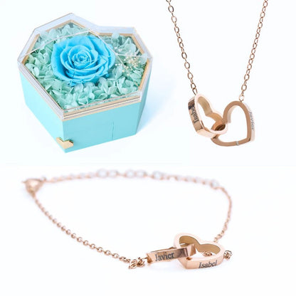 Coffet Cœur Éternel & Bracelet & Collier Personnalisés