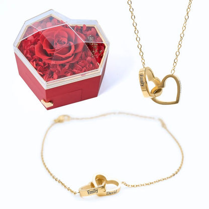 Coffet Cœur Éternel & Bracelet & Collier Personnalisés