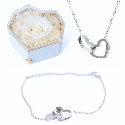 Coffet Cœur Éternel & Bracelet & Collier Personnalisés