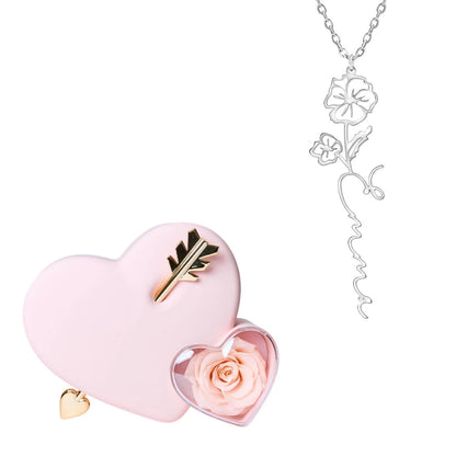 Coffret Amour Éternel & Collier Prénom Fleur