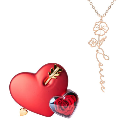 Coffret Amour Éternel & Collier Prénom Fleur