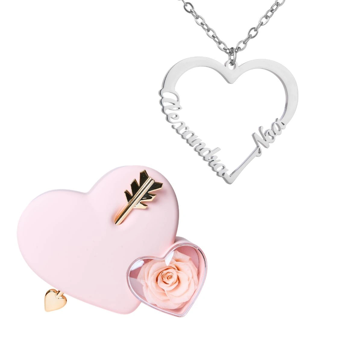 Coffret Amour Éternel & Collier Amour (Coeur) à personnaliser