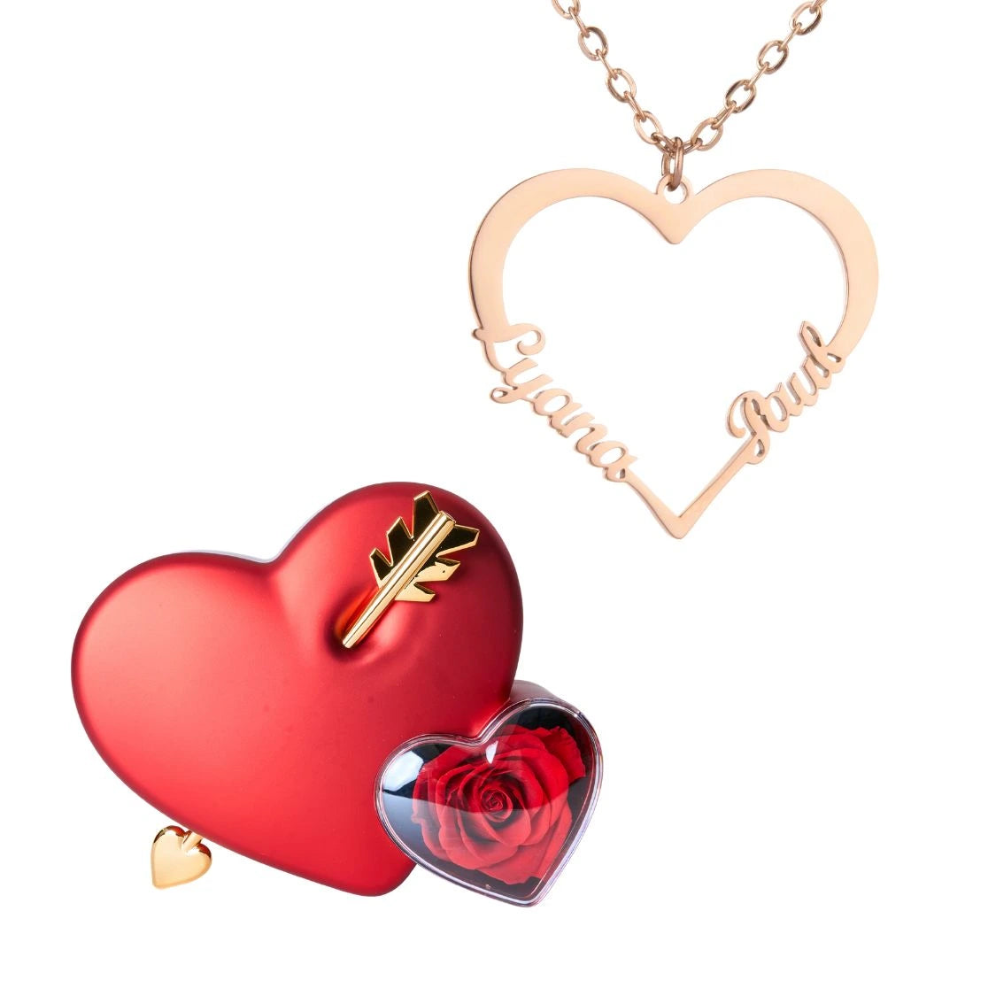 Coffret Amour Éternel & Collier Amour (Coeur) à personnaliser
