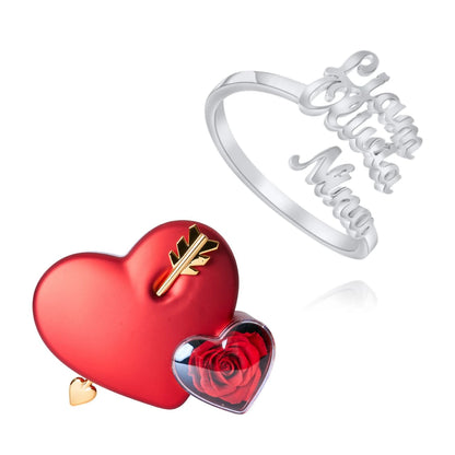Coffret Amour Éternel & Bague Personnalisée 3 Prénoms