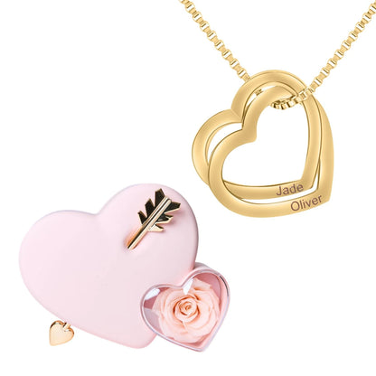 Coffret Amour Éternel & Collier Coeurs Entrelacés