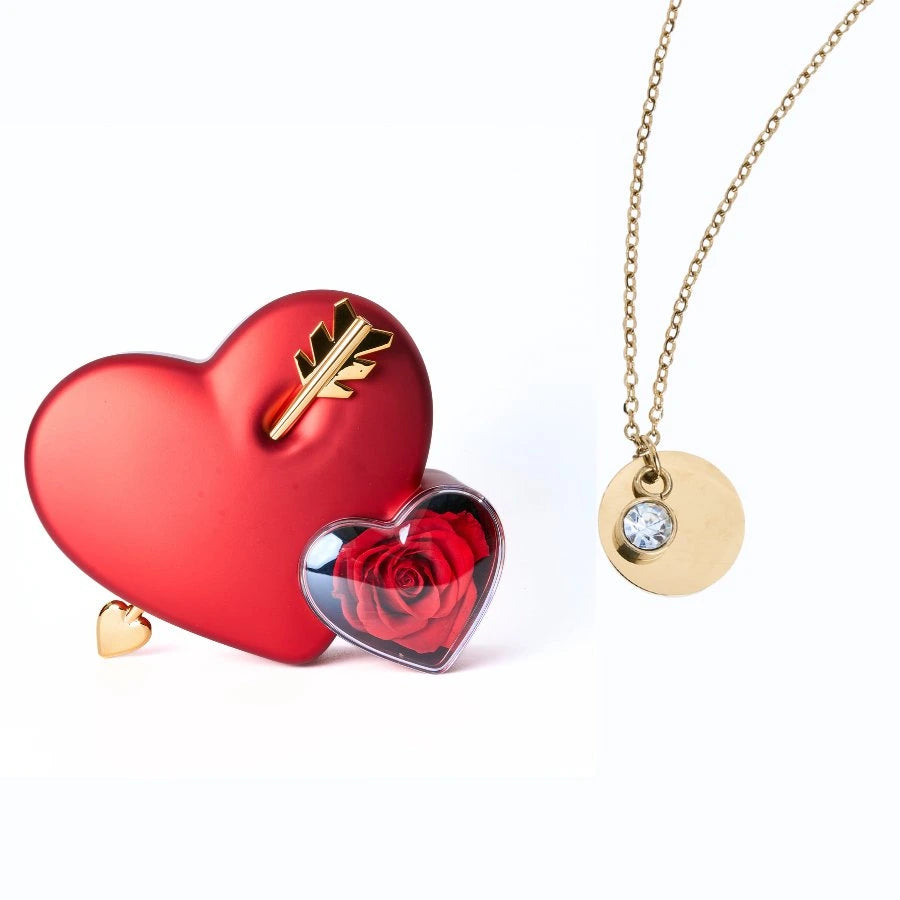 Amour Éternel & Collier Disque Personnalisé