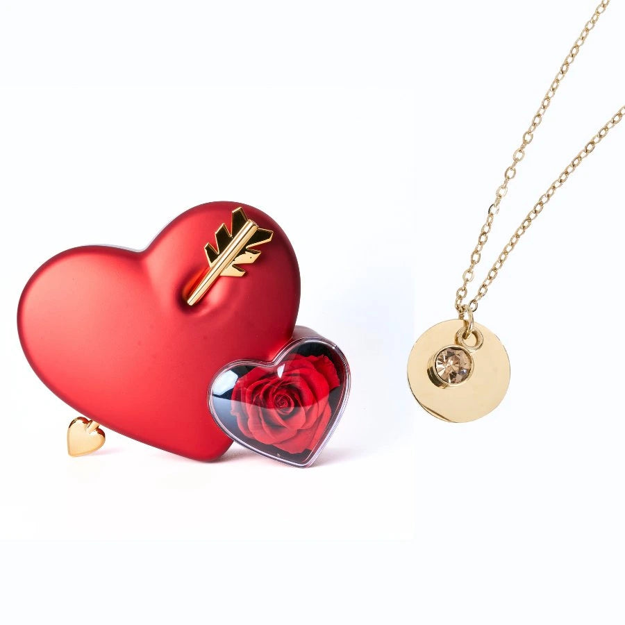Amour Éternel & Collier Disque Personnalisé