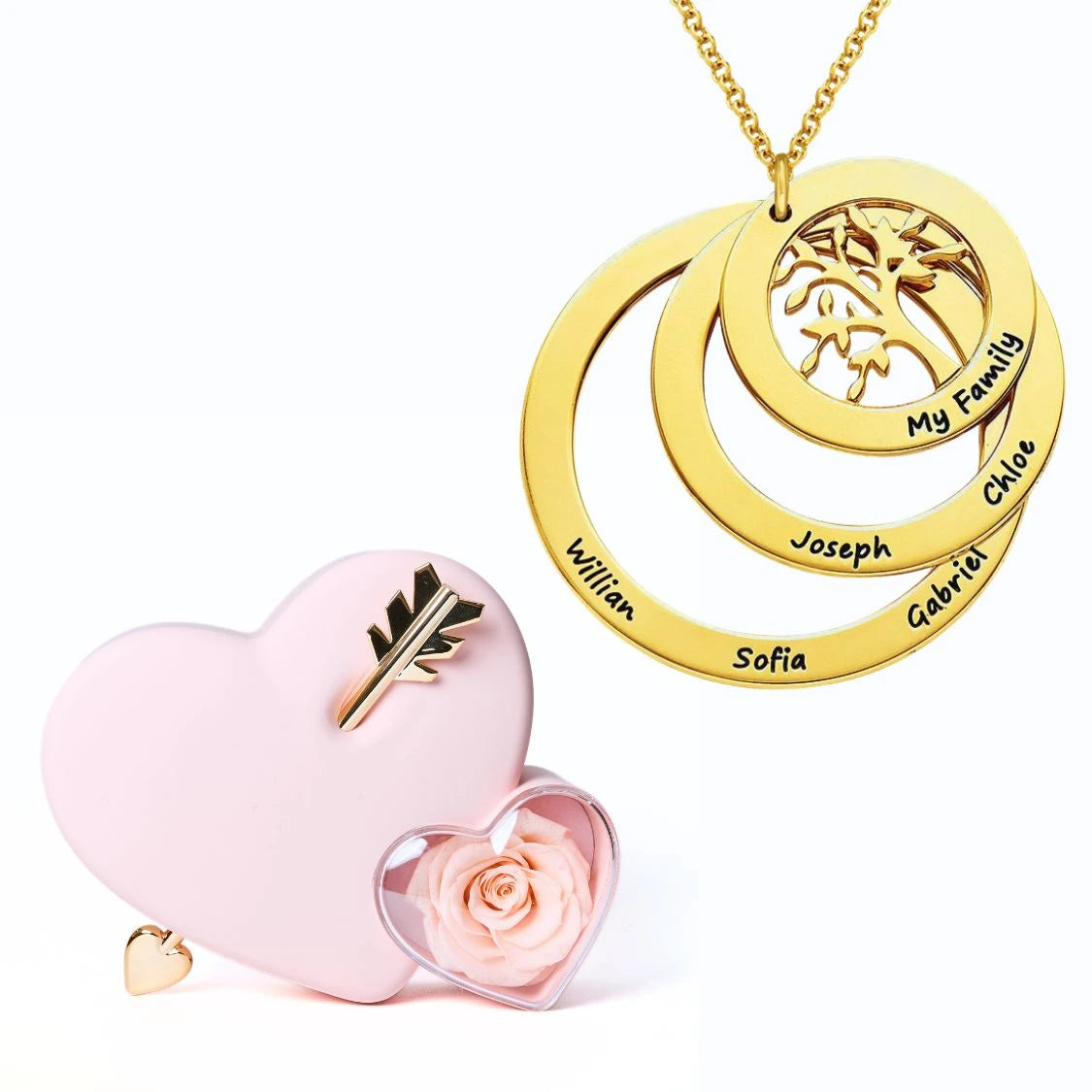 Amour Éternel & Collier Arbre de Vie Personnalisé