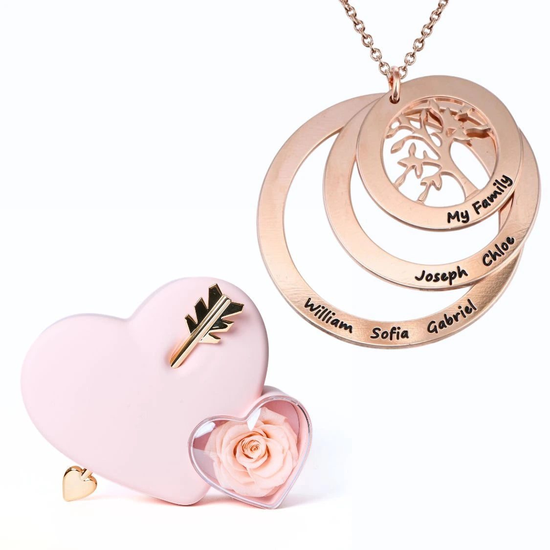 Amour Éternel & Collier Arbre de Vie Personnalisé