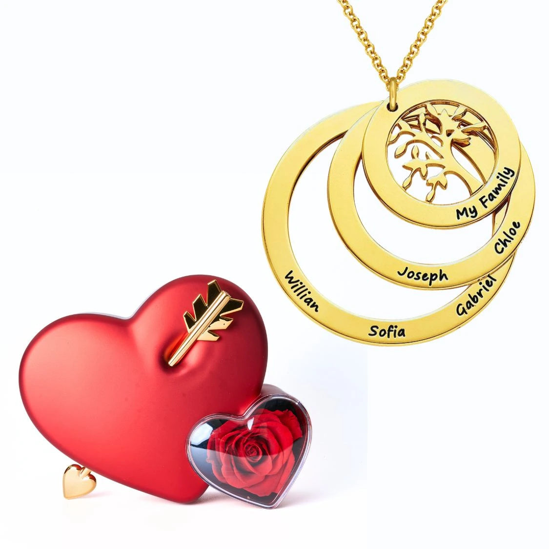 Amour Éternel & Collier Arbre de Vie Personnalisé