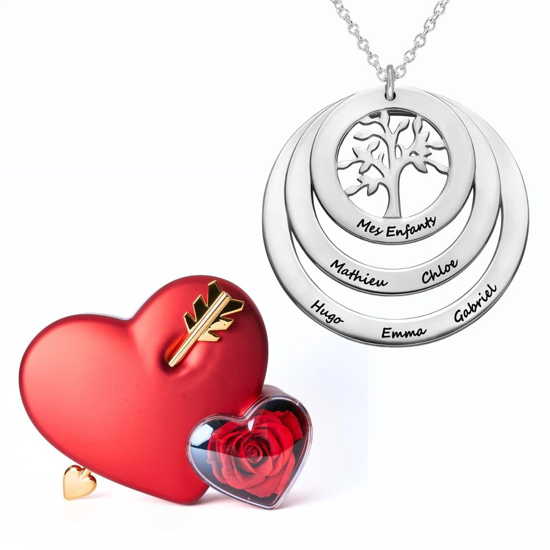 Amour Éternel & Collier Arbre de Vie Personnalisé