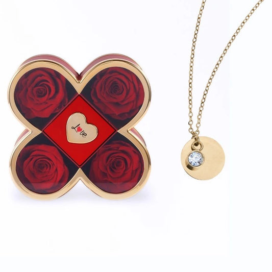 Eternal Luck Box & Personalized Disc Necklace