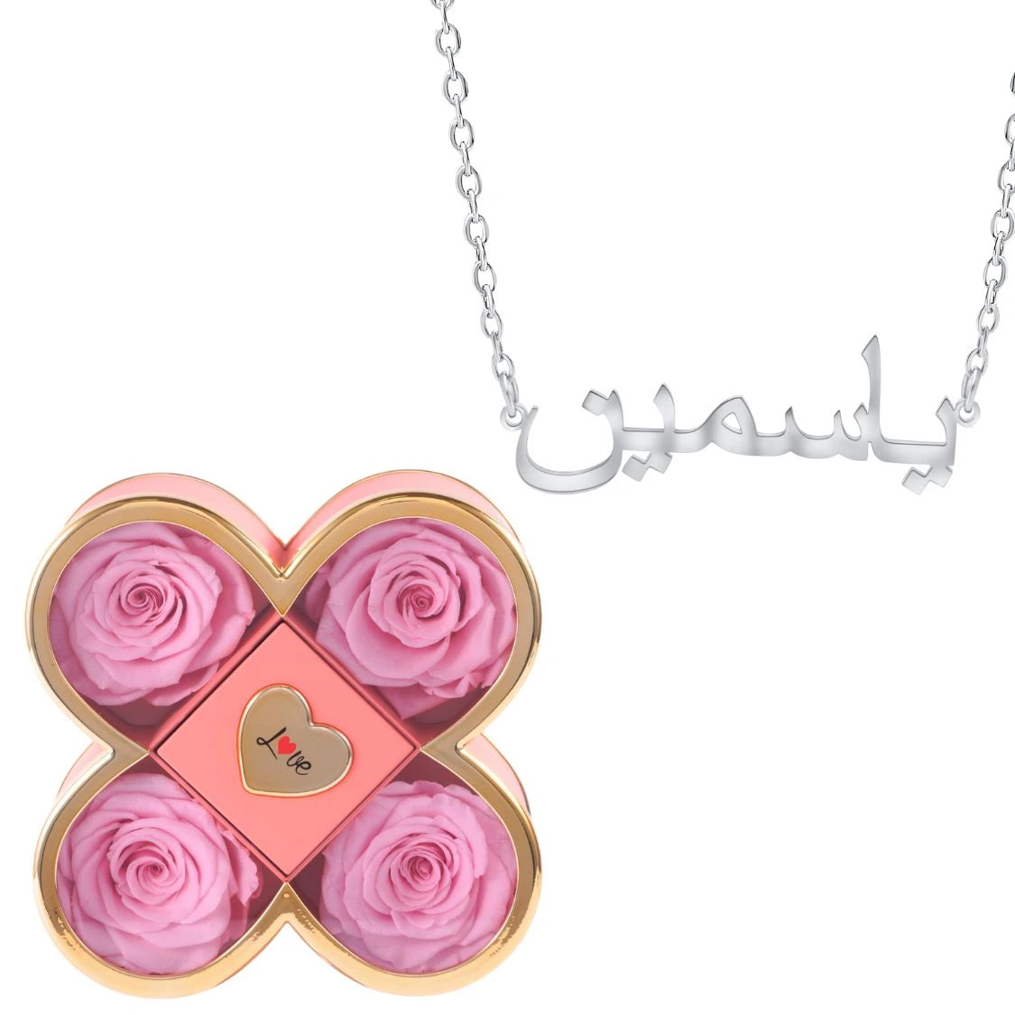 Coffret Chance Éternelle & Collier Prénom Personnalisé Arabe