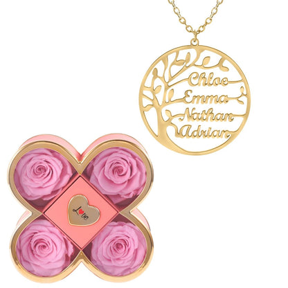 Coffret Chance Éternelle & Collier Prénom Arbre Généalogique - Arbre de vie