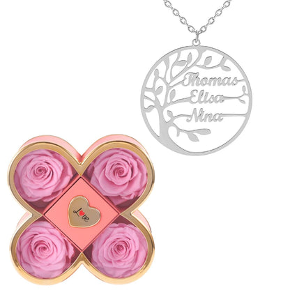 Coffret Chance Éternelle & Collier Prénom Arbre Généalogique - Arbre de vie