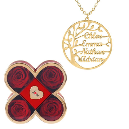 Coffret Chance Éternelle & Collier Prénom Arbre Généalogique - Arbre de vie