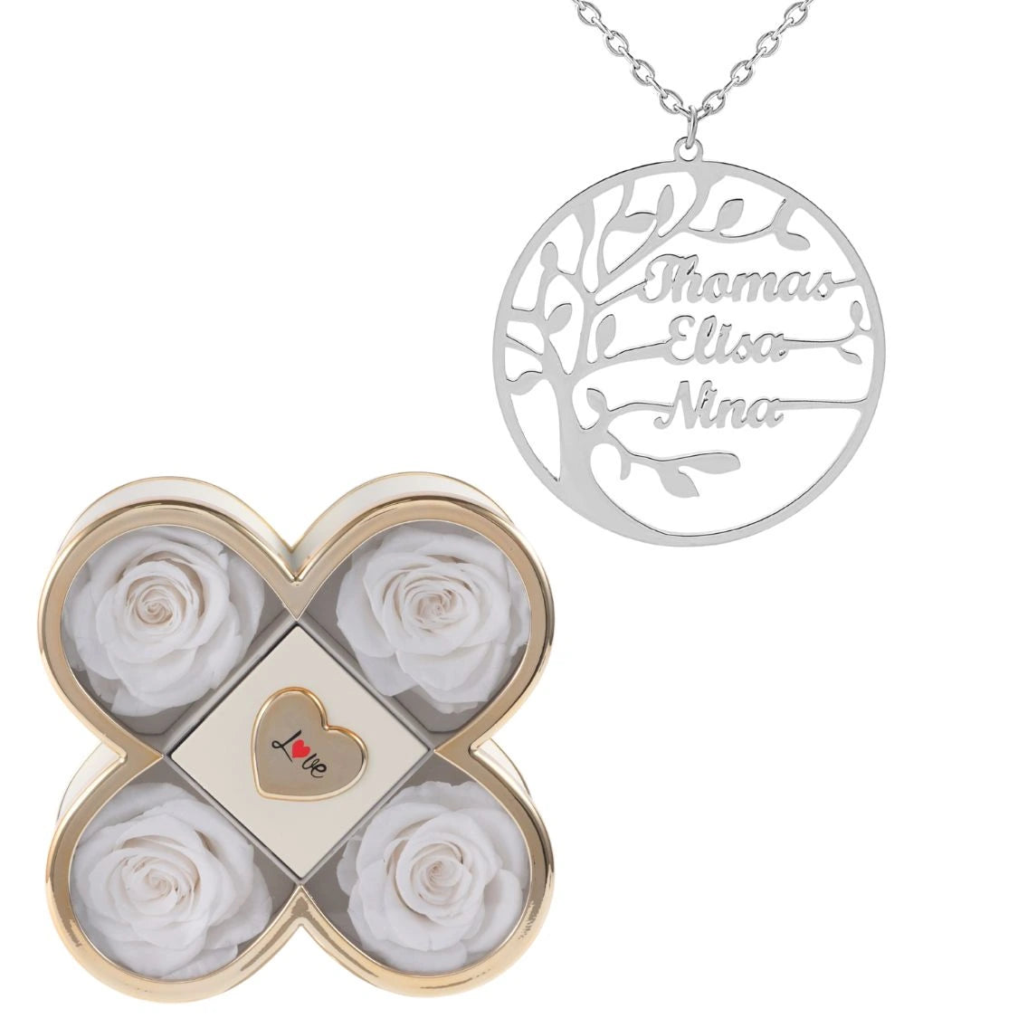 Coffret Chance Éternelle & Collier Prénom Arbre Généalogique - Arbre de vie