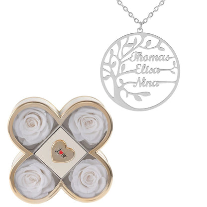 Coffret Chance Éternelle & Collier Prénom Arbre Généalogique - Arbre de vie
