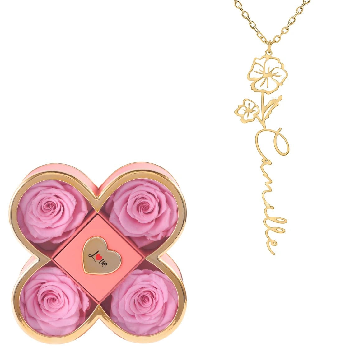 Coffret Chance Éternelle & Collier Prénom Fleur