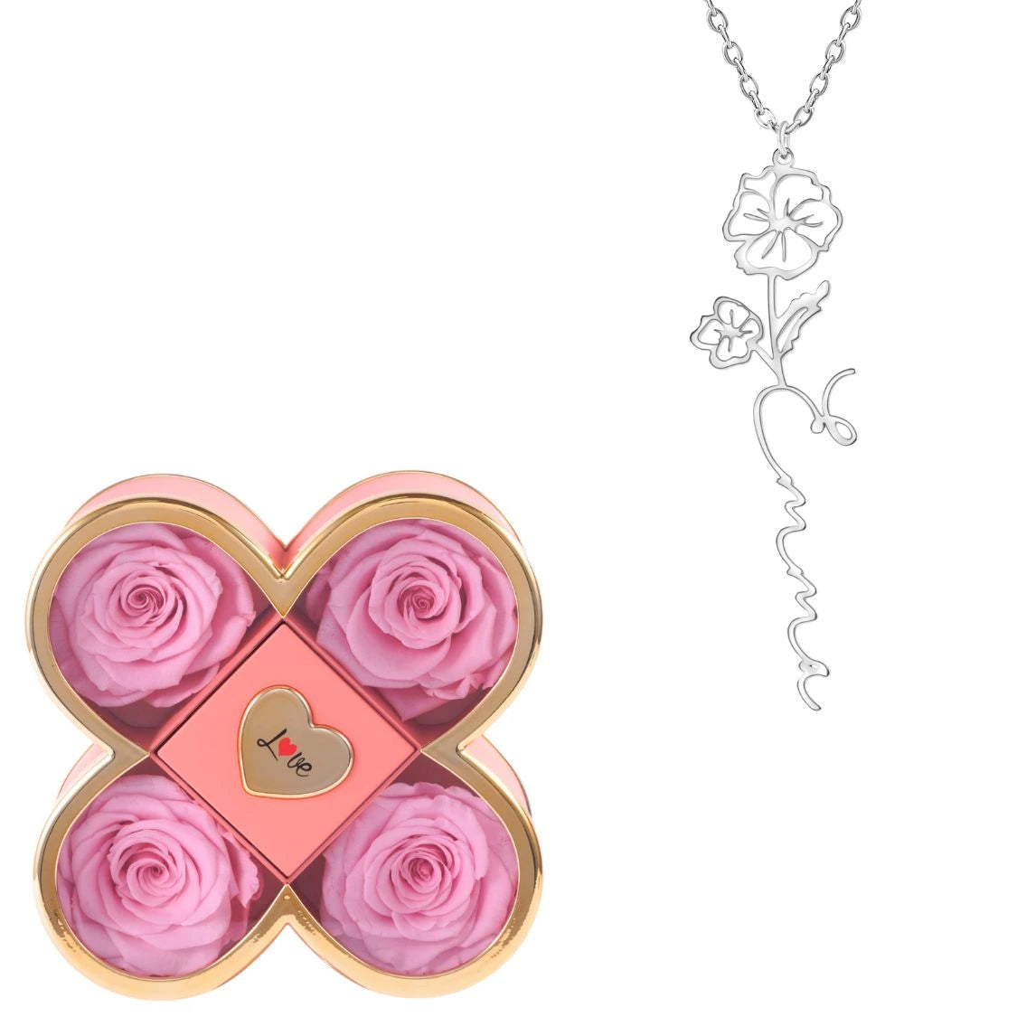 Coffret Chance Éternelle & Collier Prénom Fleur