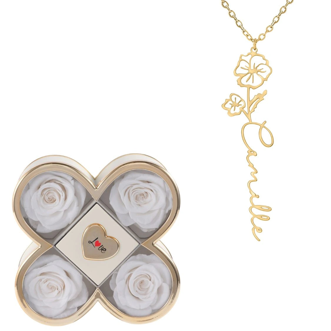 Coffret Chance Éternelle & Collier Prénom Fleur