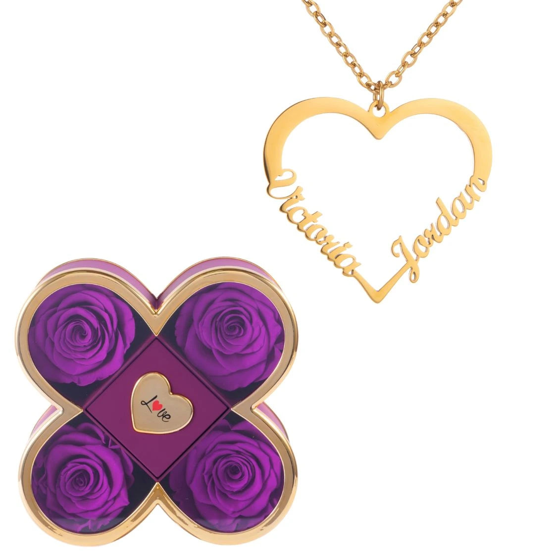 Coffret Chance Éternelle & Collier Amour (Coeur) à personnaliser