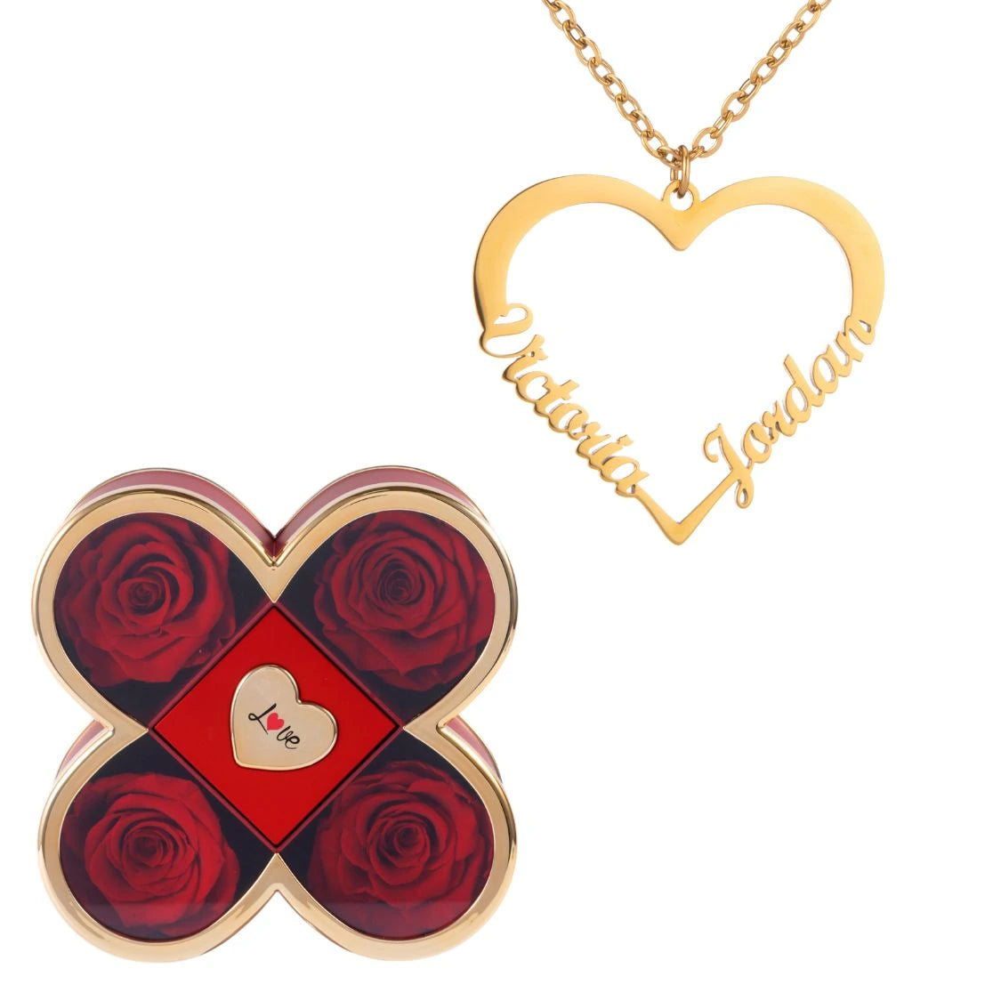 Coffret Chance Éternelle & Collier Amour (Coeur) à personnaliser