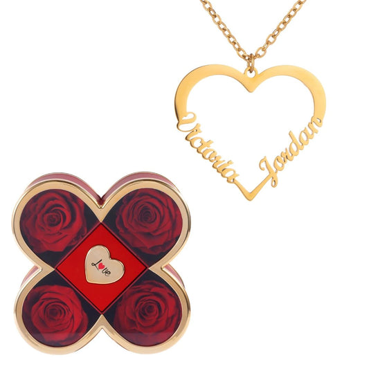 Coffret Chance Éternelle & Collier Amour (Coeur) à personnaliser