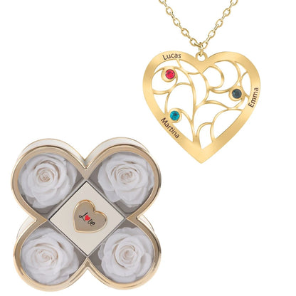 Coffret Chance Éternelle & Collier Coeur et Pierre de Naissance