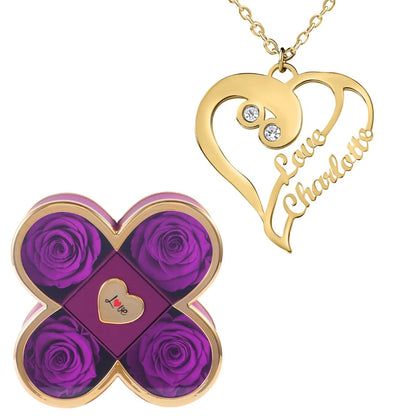 Coffret Chance Éternelle & Collier Coeur Double Personnalisé