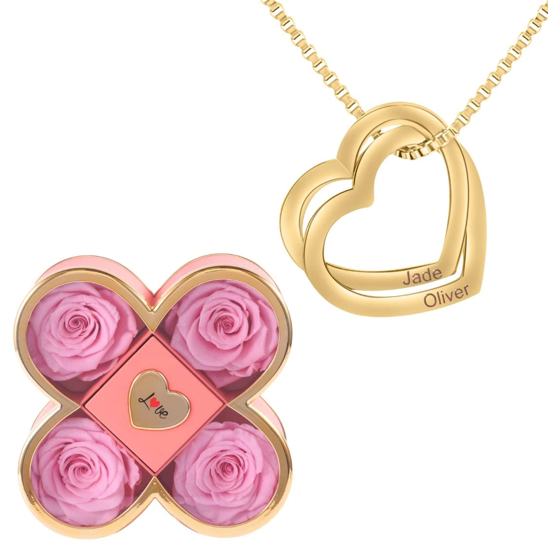 Coffret Chance Éternelle & Collier Coeurs Entrelacés