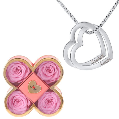 Coffret Chance Éternelle & Collier Coeurs Entrelacés