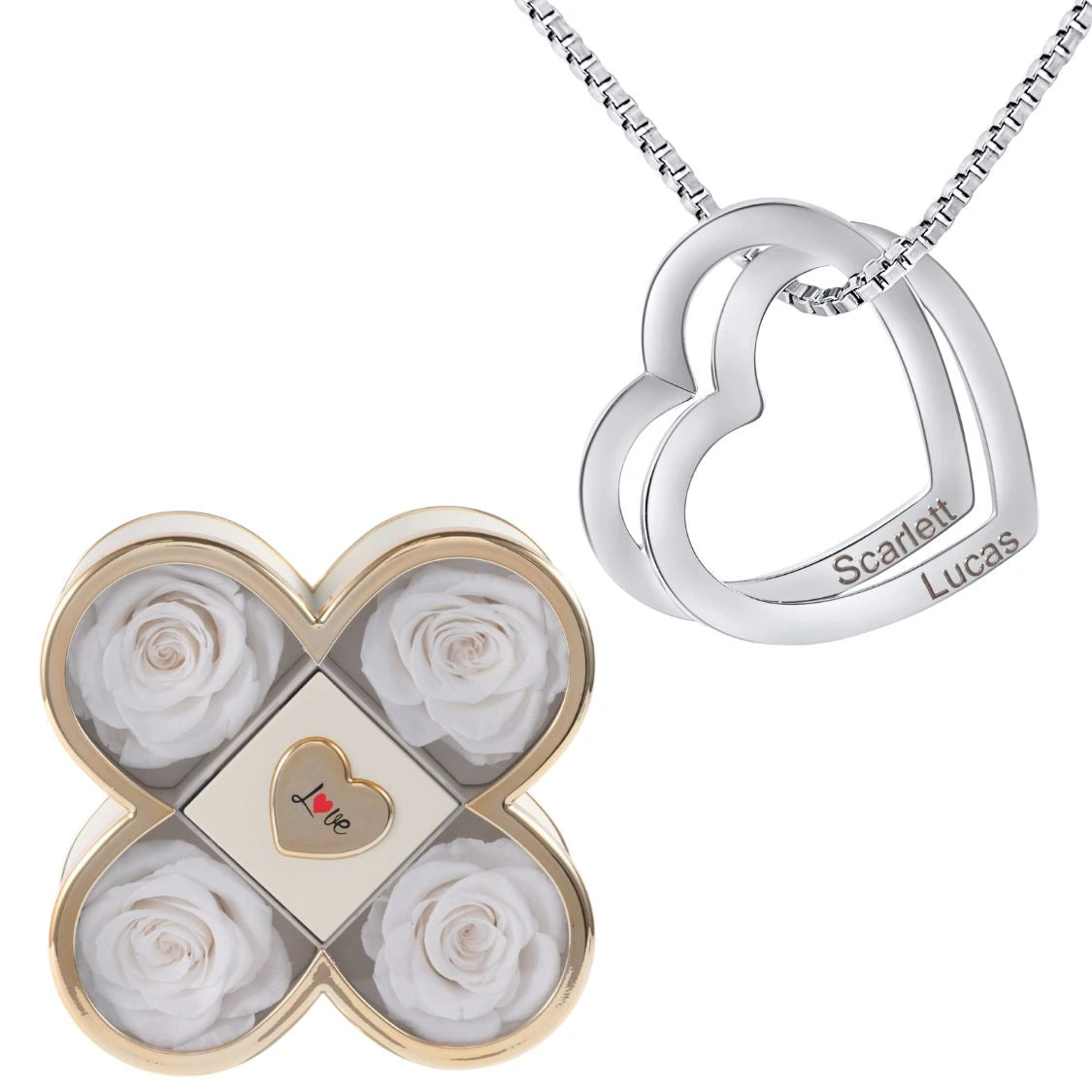 Coffret Chance Éternelle & Collier Coeurs Entrelacés