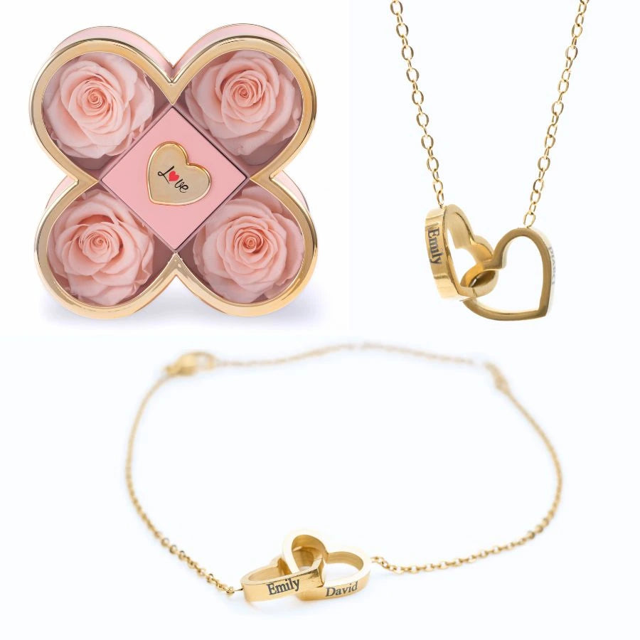 Coffret Chance Éternelle & Bracelet & Collier Personnalisés