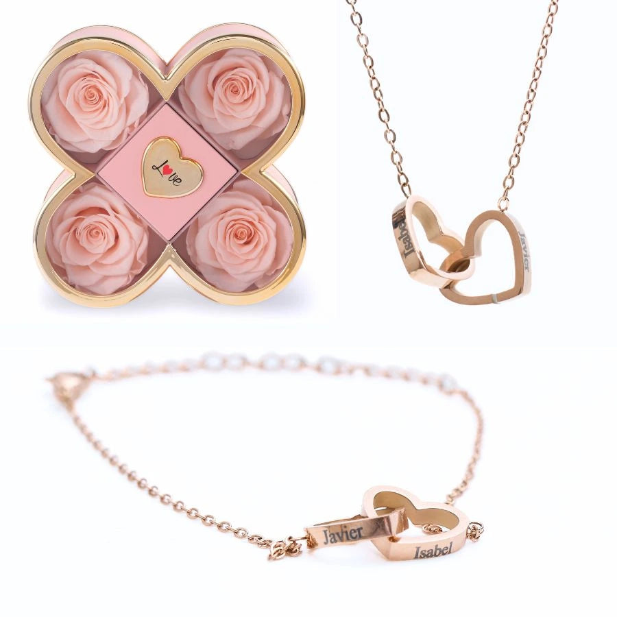 Coffret Chance Éternelle & Bracelet & Collier Personnalisés