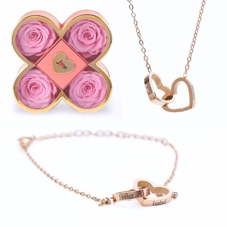 Coffret Chance Éternelle & Bracelet & Collier Personnalisés