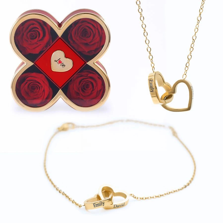 Coffret Chance Éternelle & Bracelet & Collier Personnalisés