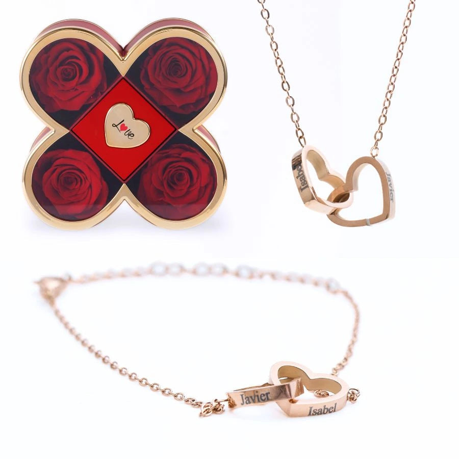 Coffret Chance Éternelle & Bracelet & Collier Personnalisés