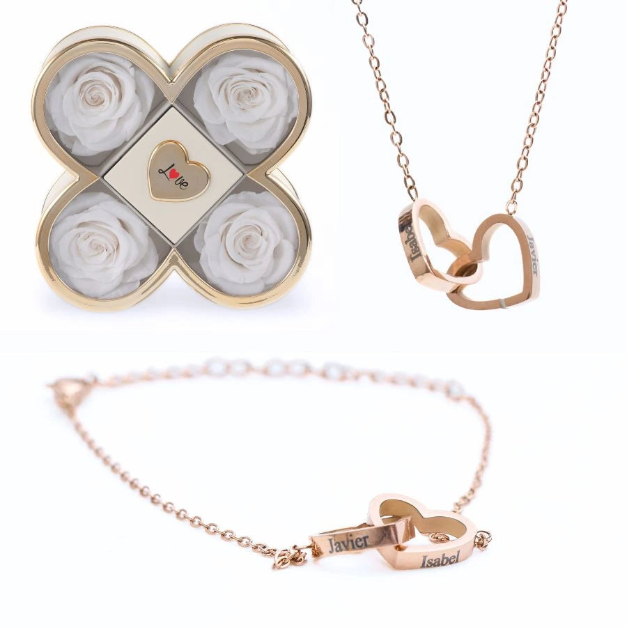 Coffret Chance Éternelle & Bracelet & Collier Personnalisés